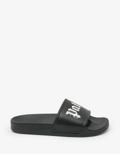 Palm Angels Black Logo Pool Sliders