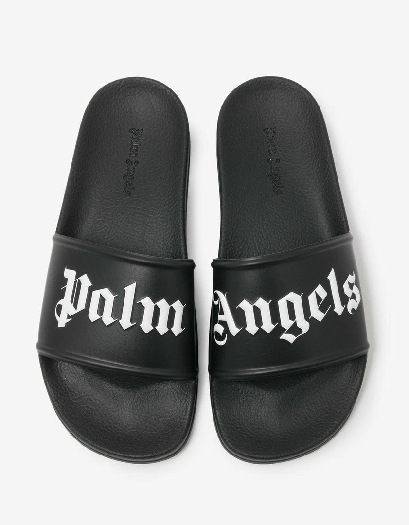 Coupon ⭐ Palm Angels Black Logo Pool Sliders 😀 6 Palm Angels Black Logo Pool Sliders