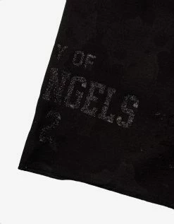 Palm Angels Clothing Black Lurex Logo Distressed Sweat Shorts