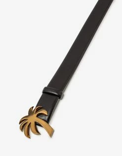 Palm Angels Accessories Black Palm Leather Belt