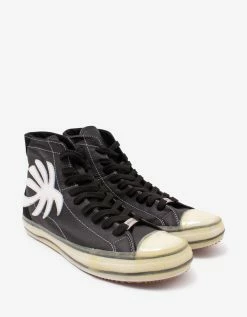 Palm Angels Black Palm Tree High Top Trainers
