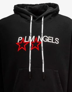 Palm Angels Clothing Black Racing Star Embroidery Hoodie