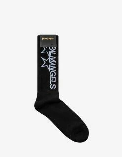 Palm Angels Black Racing Star Socks Accessories