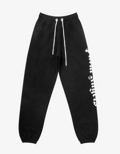 Palm Angels Clothing Black Side Logo Sweat Pants