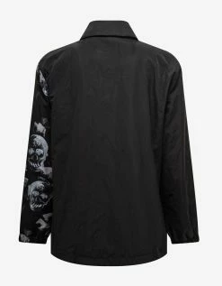 Palm Angels Clothing Black Sleeve Print Coach Jacket