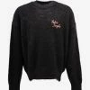 Palm Angels Clothing Black Sprayed Palm Intarsia Sweater