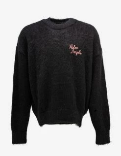 Palm Angels Clothing Black Sprayed Palm Intarsia Sweater