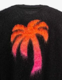 Palm Angels Clothing Black Sprayed Palm Intarsia Sweater