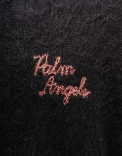 Palm Angels Clothing Black Sprayed Palm Intarsia Sweater