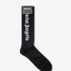 Palm Angels Black Vertical Logo Socks