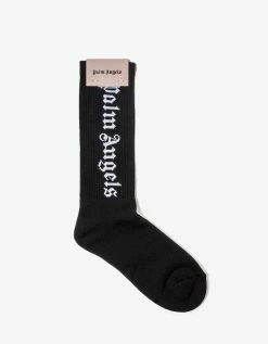 Palm Angels Accessories Black Vertical Logo Socks