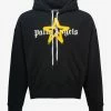 Palm Angels Black & Yellow Star Spray Hoodie