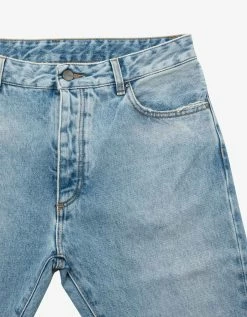 Palm Angels Clothing Blue Back Logo Print Jeans