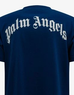 Palm Angels Blue Broken Palm T-Shirt Clothing