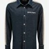 Wholesale ๐ Palm Angels Blue Denim-Effect ๐ Shirt With Stripes โจ 1 Palm Angels Blue Denim-Effect Shirt With Stripes