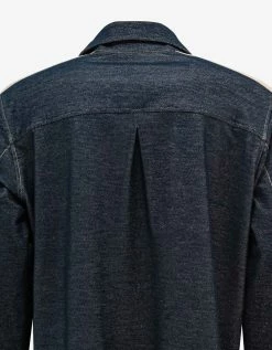 Palm Angels Blue Denim-Effect Shirt With Stripes