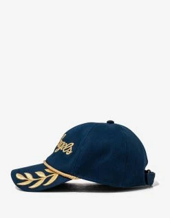 Palm Angels Blue Logo Embroidery Commander Cap Accessories