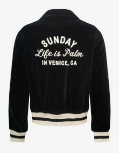 Palm Angels Blue Sunday Baseball Jacket Clothing
