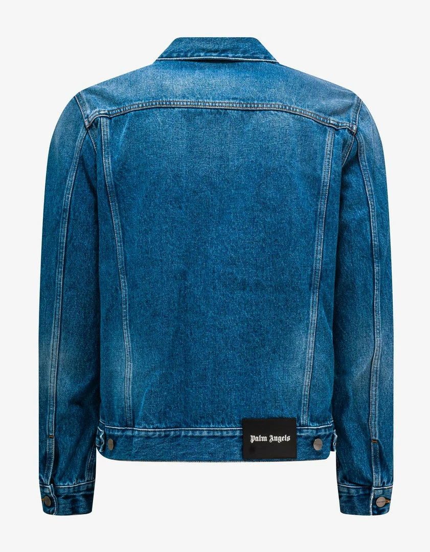 Best Pirce ✔️ Palm Angels Clothing Blue Track Denim Jacket ❤️ 4 Palm Angels Clothing Blue Track Denim Jacket