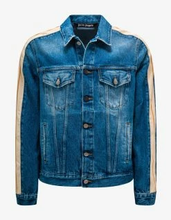 Palm Angels Clothing Blue Track Denim Jacket