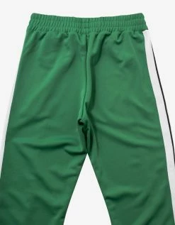 Palm Angels Green Track Pants With Stripes