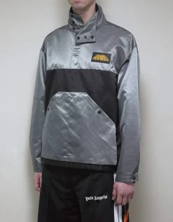 Palm Angels Grey Block Panel Rain Jacket