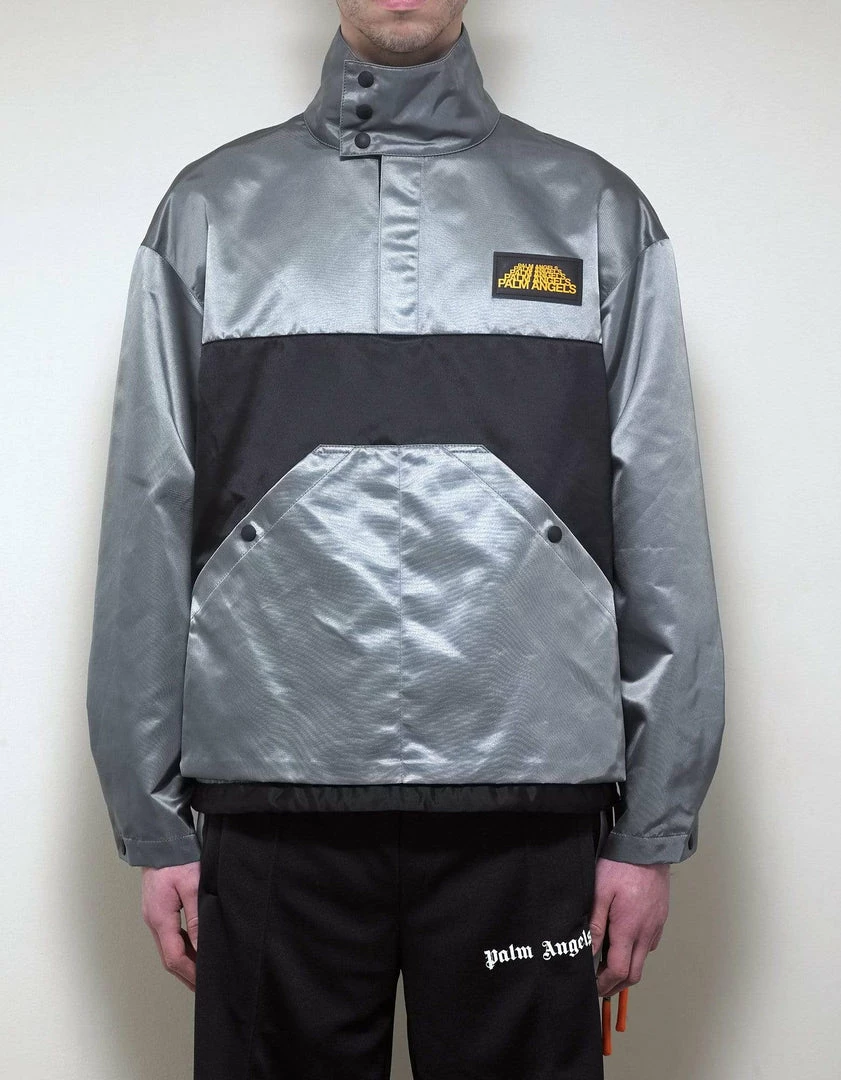 Cheap 🌟 Palm Angels Grey Block Panel Rain Jacket 🤩 5 Palm Angels Grey Block Panel Rain Jacket