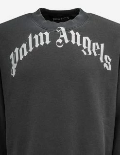 Best deal β¨ Palm Angels Grey Curved Logo Sweatshirt Clothing π 8 Palm Angels Grey Curved Logo Sweatshirt Clothing