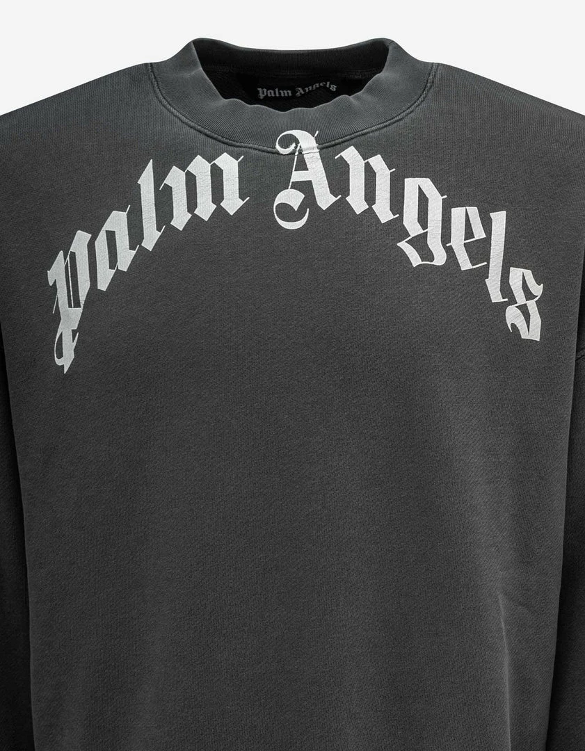 Best deal β¨ Palm Angels Grey Curved Logo Sweatshirt Clothing π 5 Palm Angels Grey Curved Logo Sweatshirt Clothing