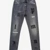 Best deal ๐ Palm Angels Clothing Grey Logo Patch Classic ๐ Jeans โ 1 Palm Angels Clothing Grey Logo Patch Classic Jeans