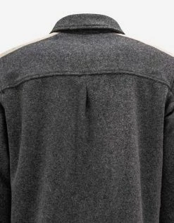 Palm Angels Grey Wool-Blend Shirt With Stripes Shirts