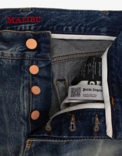 Palm Angels Light Blue Malibu Distressed Jeans Clothing