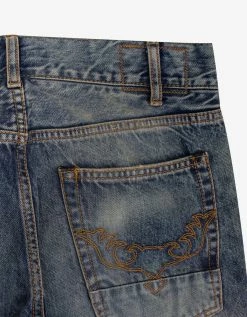 Palm Angels Light Blue Malibu Distressed Jeans Clothing