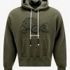 Best deal 🌟 Palm Angels Military Green Bear Embroidery Hoodie 💯 1 Palm Angels Military Green Bear Embroidery Hoodie