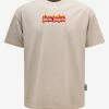 Palm Angels Off White Garment Dye Burning Logo T-Shirt