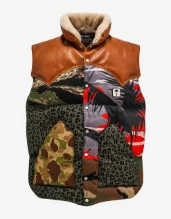 Palm Angels Clothing Patchwork Print Gilet