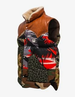 Palm Angels Clothing Patchwork Print Gilet