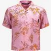 Palm Angels Pink Abstract Palms Bowling Shirt Clothing