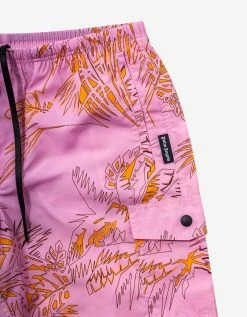 Palm Angels Pink Abstract Palms Swim Shorts Clothing