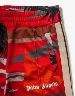 Palm Angels Red Hawaii Track Pants Clothing