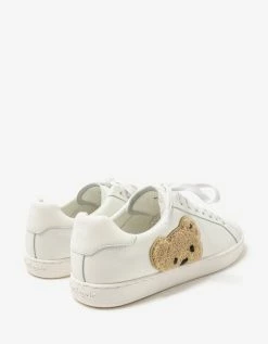 Palm Angels White New Teddy Bear Tennis Trainers