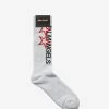 Palm Angels White Racing Star Socks
