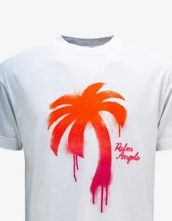 New โค๏ธ Palm Angels White Sprayed Palm Classic T-Shirt Clothing ๐ 9 Palm Angels White Sprayed Palm Classic T-Shirt Clothing