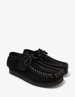 Palm Angels X Clarks Black Suede Fringed Wallabee Shoes