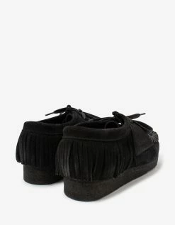 Palm Angels X Clarks Black Suede Fringed Wallabee Shoes