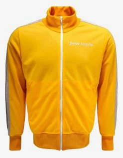 Palm Angels Yellow Track Jacket With Stripes Clothing