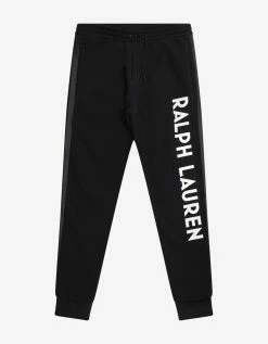 Ralph Lauren Purple Label Clothing Black Logo Sweat Pants