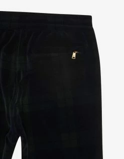 Ralph Lauren Purple Label Tartan Print Velvet Track Pants Clothing