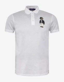 Ralph Lauren Purple Label Clothing White Bear Embroidery Polo T-Shirt