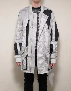 Rick Owens Clothing Grey Cut-Out Rod Jacket